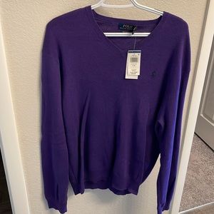 Purple Polo Sweater, L